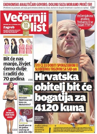 Večernji List - May 18, 2015 Front Page
